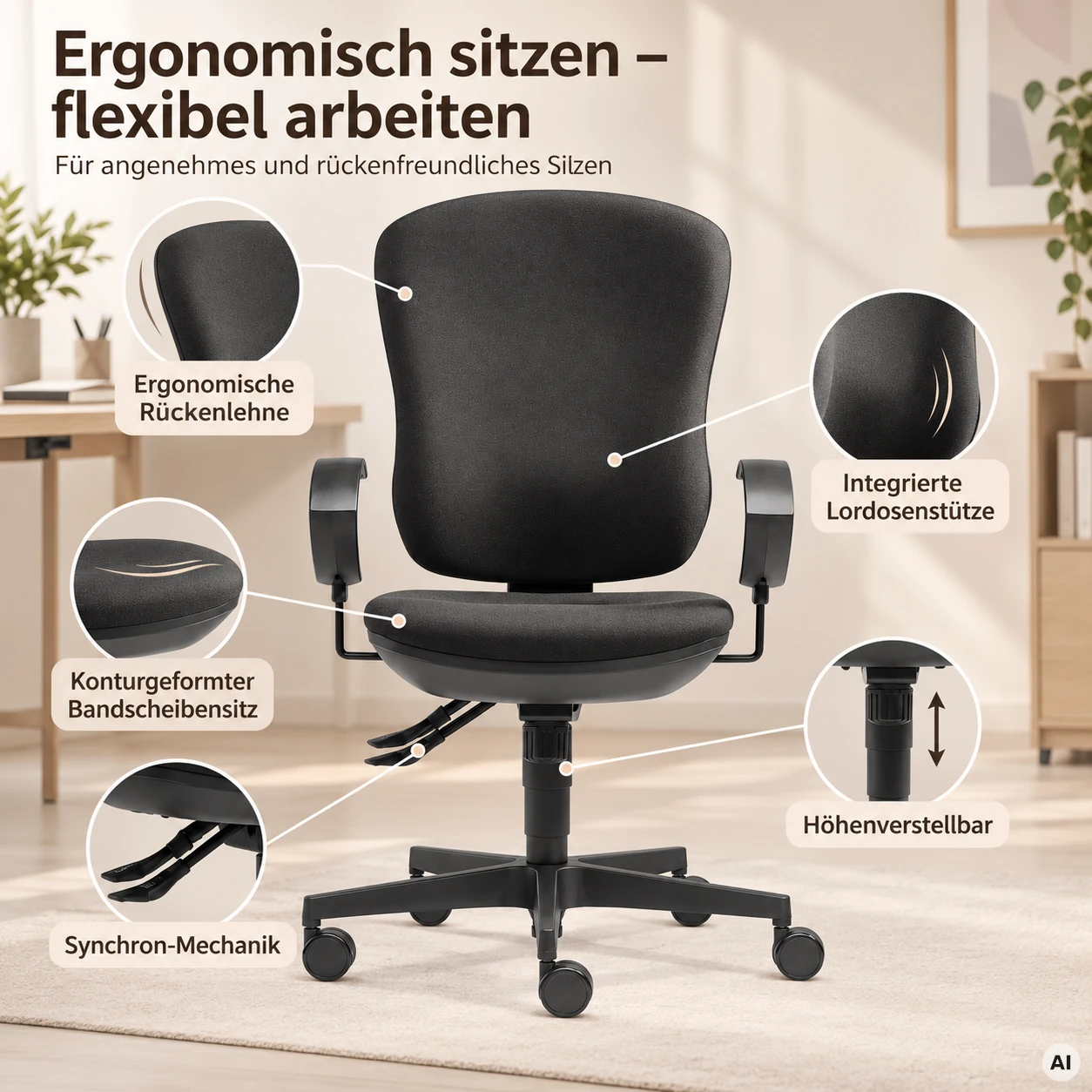 Flash Polster - Rückenfreundlicher Bürostuhl